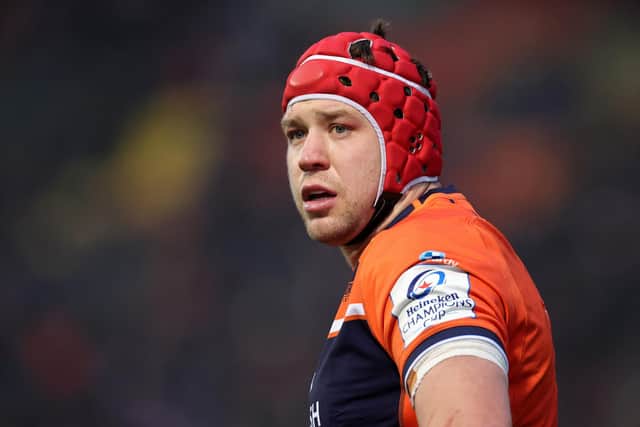 Grant Gilchrist of Edinburgh looks on during the Heineken Cup defeat to Saracens at StoneX Stadium on Sunday. (Photo by David Rogers/Getty Images)