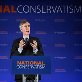Conservative MP Jacob Rees-Mogg speaks at the National Conservatism Conference in London (Picture: Leon Neal/Getty Images)