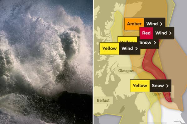Storm Arwen: A Red weather warning is in place in Scotland as extreme winds forecast for Edinburgh, Fife and east Scotland (Met Office/Getty Images)