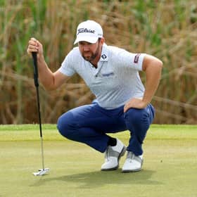 Scott Jamieson pictured lining up a putt in the ISPS Handa Championship in Tarragona, Spain, earlier in the year. Picture: Andrew Redington/Getty Images.