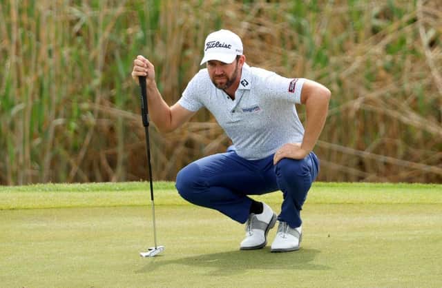 Scott Jamieson pictured lining up a putt in the ISPS Handa Championship in Tarragona, Spain, earlier in the year. Picture: Andrew Redington/Getty Images.