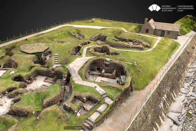 The new 3D model of Skara Brae, the 5,000-year-old Neolithic settlement on Orkney. PIC: HES.