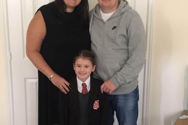 Elaine, Graham and Katie Paterson, who was diagnosed with a brain tumour in December 2020.