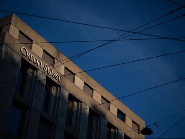 Fears over a banking crisis remained at the fore on Thursday after Credit Suisse said it would borrow up to 50 billion Swiss francs (£45 billion) from Switzerland’s central bank to bolster its finances, sparking hefty falls in Asian trading.(Photo by FABRICE COFFRINI/AFP via Getty Images)