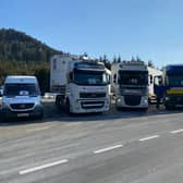 The convoy makes its way through Romania, on the way to Moldova.