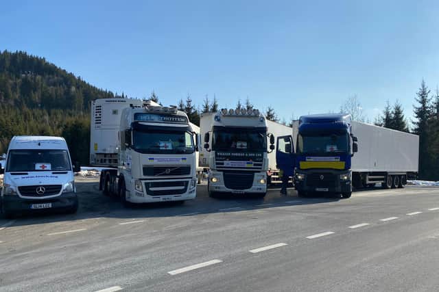The convoy makes its way through Romania, on the way to Moldova.