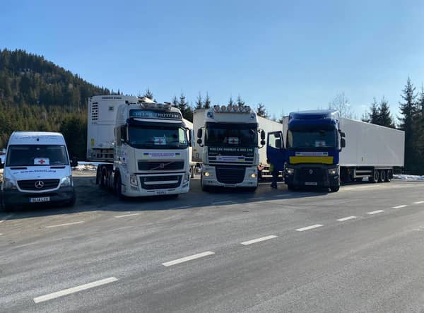 The convoy makes its way through Romania, on the way to Moldova.