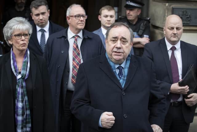 Alex Salmond leaves the High Court in Edinburgh after he was cleared of all charges