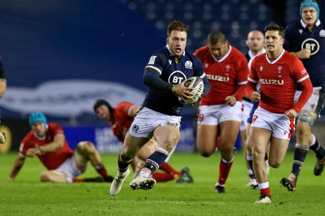 Stuart Hogg was in fine form in Scotland's narrow defeat by Wales. Picture: Craig Williamson/SNS