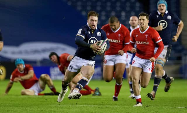 Stuart Hogg was in fine form in Scotland's narrow defeat by Wales. Picture: Craig Williamson/SNS