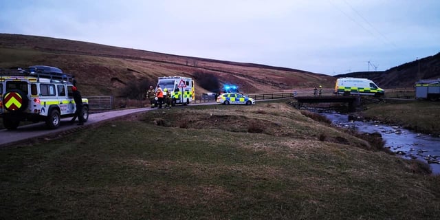 Emergency services attending the scene in the Scottish Borders (Photo: Border Search and Rescue Unit).