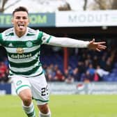 Alexandro Bernabei celebrates scoring his first goal for Celtic in the 2-0 win over Ross County in Dingwall. (Photo by Craig Williamson / SNS Group)