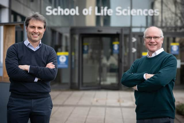 Professors Alessio Ciulli and Sir Mike Ferguson at the University of Dundee. Picture: Kenneth Malcolm