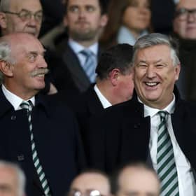 Celtic's leading shareholder Dermot Desmond (left) with former chief executive Peter Lawwell. (Photo by Ian MacNicol/Getty Images)