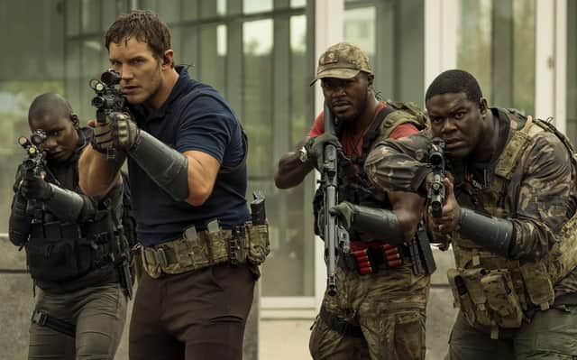 Chris Pratt and Edwin Hodge in The Tomorrow War. Picture: PA Photo/Amazon Studios