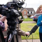Former leader of the Scottish National Party (SNP)  Nicola Sturgeon speaking to the media outside her home (Pic: Jane Barlow/PA Wire)