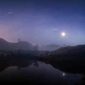 the six planets captured at Hadrian's Wall, Northumberland, by Dan Monk, Director of Astrophotography at Kielder Observatory