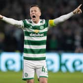 Celtic captain Callum McGregor directs his team-mates during the 3-0 defeat to Real Madrid. (Photo by Alan Harvey / SNS Group)