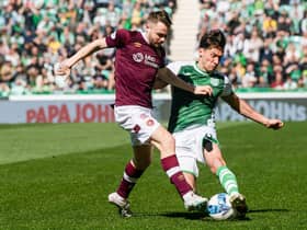 Joe Newell set the tone for Hibs in their win over rivals Hearts.  (Photo by Mark Scates / SNS Group)
