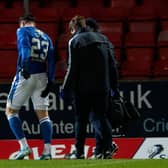 St Johnstone's Nadir Ciftci goes off injured during the 0-0 draw with Dundee at McDiarmid Park. (Photo by Mark Scates / SNS Group)