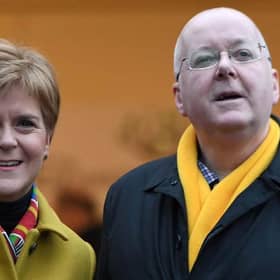 Nicola Sturgeon with her husband Peter Murrell. Picture: Andy Buchanan/AFP via Getty Images