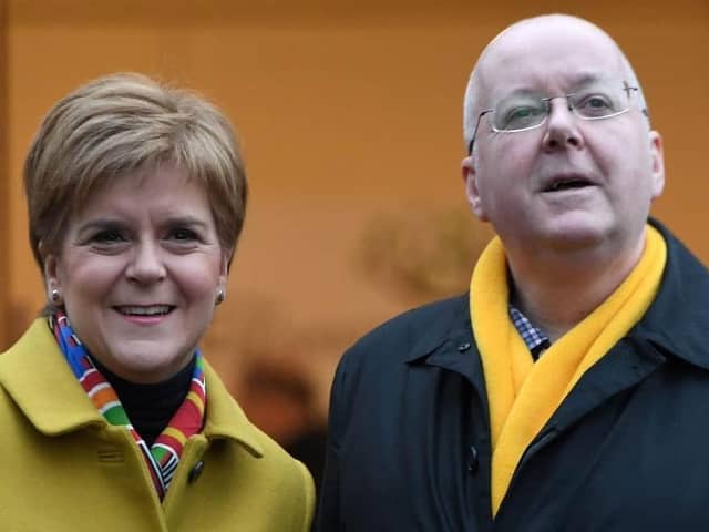 Nicola Sturgeon with her husband Peter Murrell. Picture: Andy Buchanan/AFP via Getty Images
