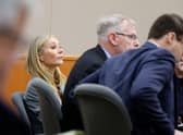 Actress Gwyneth Paltrow sits in court in Park City, Utah. Terry Sanderson is suing the actress for $300,000, claiming she recklessly crashed into him while the two were skiing on a beginner run at Deer Valley Resort in 2016.
