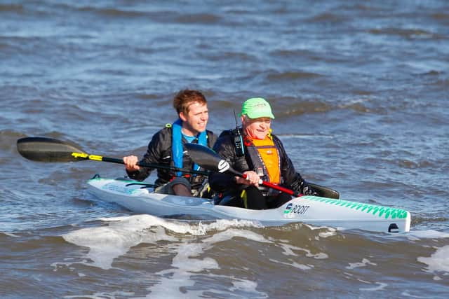 Kayakers make the most of the good weather yesterday off Portobello, Edinburgh.