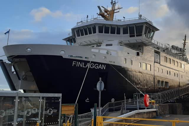 Finlaggan after arriving at Kennacraig in Kintyre after sailing from Port Askaig in Islay last Thursday. (Photo by Alastair Dalton/The Scotsman)
