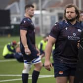 Edinburgh prop Pierre Schoeman took in the Hearts v Hibs game last weekend. (Photo by Paul Devlin / SNS Group)