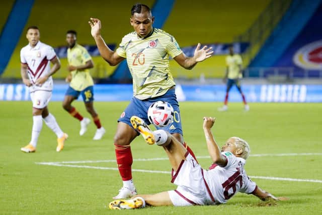 Morelos in previous  South American Qualifiers for Qatar 2022. (Photo by Mauricio Dueñas-Pool/Getty Images)