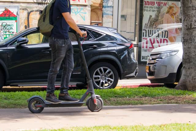 Riding on pavements is illegal in the e-scooter trials