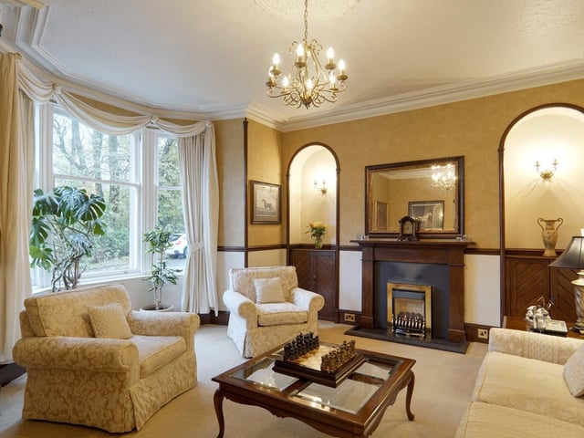 There's a bright and spacious living room
