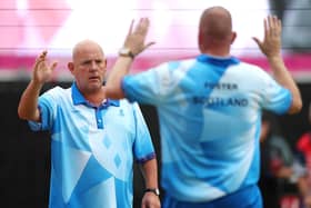Scotland's Alex Marshall (left) and Paul Foster lost to England's Sam Tolchard and Jamie Walker in the men’s pairs semi-finals at the Commonwealth Games. (Photo by Matthew Lewis/Getty Images)