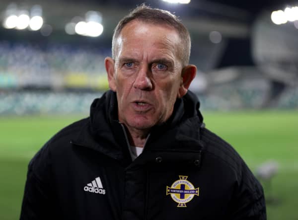 Northern Ireland manager Kenny Shiels speaking after the Women's FIFA World Cup Qualifying defeat to England at Windsor Park, Belfast.