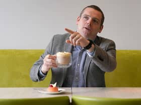 Scottish Conservative leader Douglas Ross during his visit to Cocoa Black chocolate shop and cook school in Peebles while on the local election campaign trail. Picture: Andrew Milligan/PA Wire
