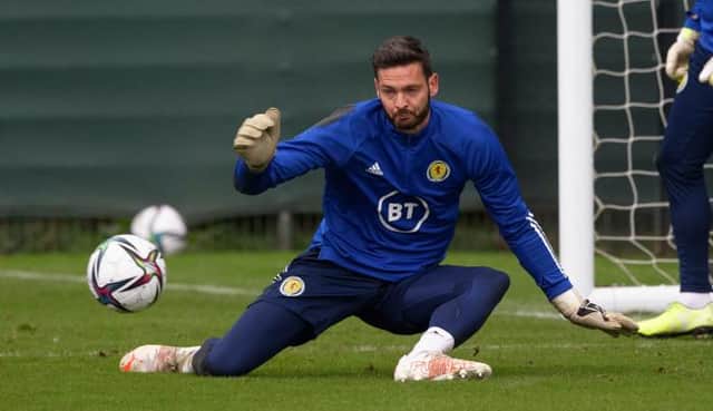 Craig Gordon during a Scotland training session at the Oriam on October 08, 2021. (Photo by Craig Williamson / SNS Group)