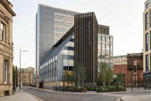 A new steel-clad stair tower will form part of the changes at The Aspect Building, which also houses the main tower block shown to the rear in this artist's impression.
