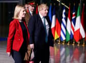 Boris Johnson with Liz Truss in March (Picture: Henry Nicholls /Getty)