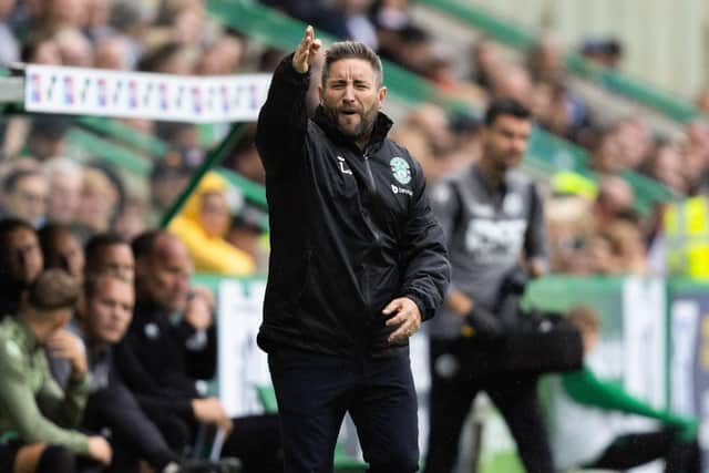 Hibs manager Lee Johnson went on a scouting mission to watch Inter Club d'Escaldes in the Faroe Islands.