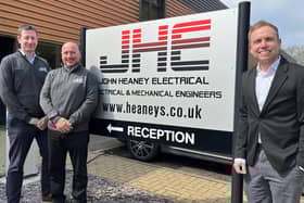 Growth (l-r): New directors Derek Menzies and John Cowan with MD Mark Heaney.