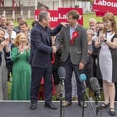 Newly elected Selby and Ainsty MP Keir Mather with Labour leader Sir Keir Starmer and deputy leader Angela Rayner. Image: Danny Lawson/Press Association.