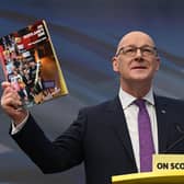 SNP leader John Swinney launches his party's manifesto for the Holyrood election (Picture: Euan Cherry/PA Wire)