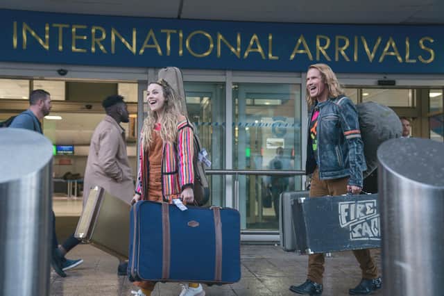 Rachel McAdams and Will Ferrell were spotted filming scenes at Glasgow Airport for the Netflix movie. Picture: Aidan Monaghan / Netflix