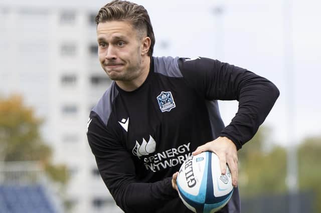 Kyle Rowe during a Glasgow Warriors training session at Scotstoun. He joined the club after London Irish went into administration. (Photo by Ross MacDonald / SNS Group)
