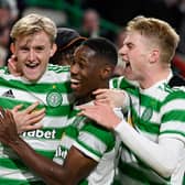 Celtic's Ewan Henderson and Osaze Urhoghide, both pictured centre, are set to leave Celtic this month.