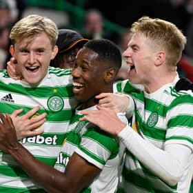 Celtic's Ewan Henderson and Osaze Urhoghide, both pictured centre, are set to leave Celtic this month.