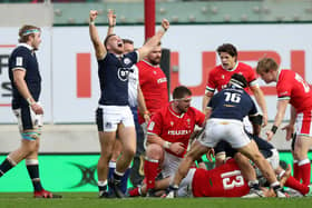 Scotland beat Wales away during the 2020 Guinness Six Nations but the match was played in an empty stadium in Llanelli because of Covid. Scotland's last win in Cardiff was in 2002. (Photo by David Rogers/Getty Images)