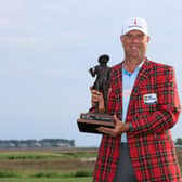 Stewart Cink poses with the trophy after winning the RBC Heritage at Harbour Town Golf Links in Hilton Head Island, South Carolina. Picture: Sam Greenwood/Getty Images.