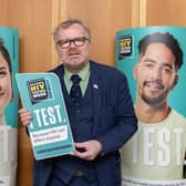 Martyn Day MP is pictured at the Terrence Higgins Trust event in Westminster